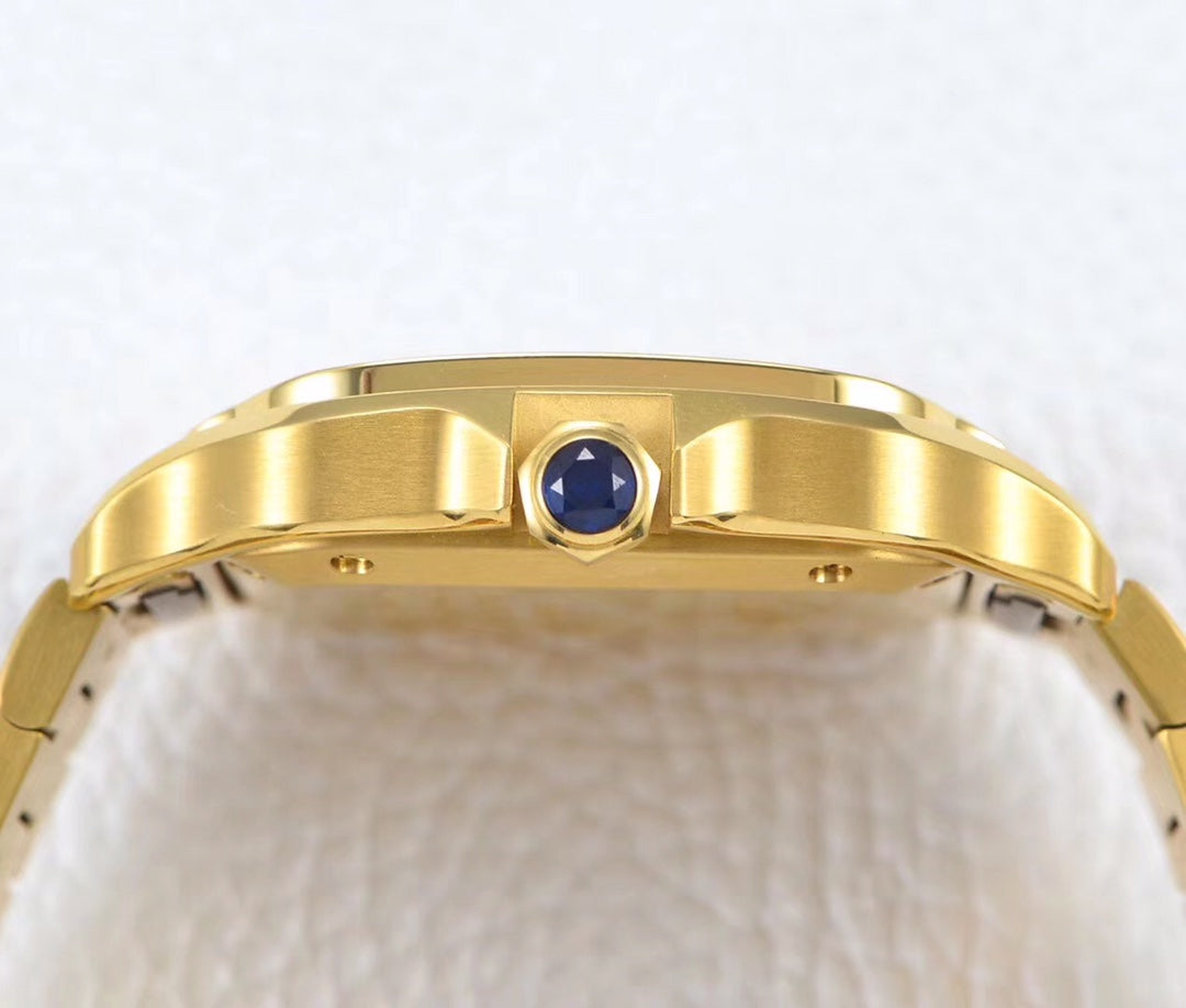CARTIER SANTOS LADY 35.1MM AUTOMATIC GOLD DIAMOND BEZEL